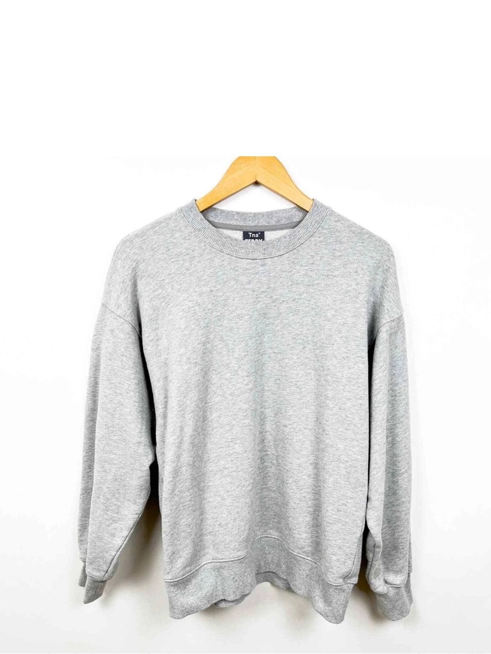 Aritzia TNA Terry Fleece Boyfriend Crew Sweatshirt Heather Grey S